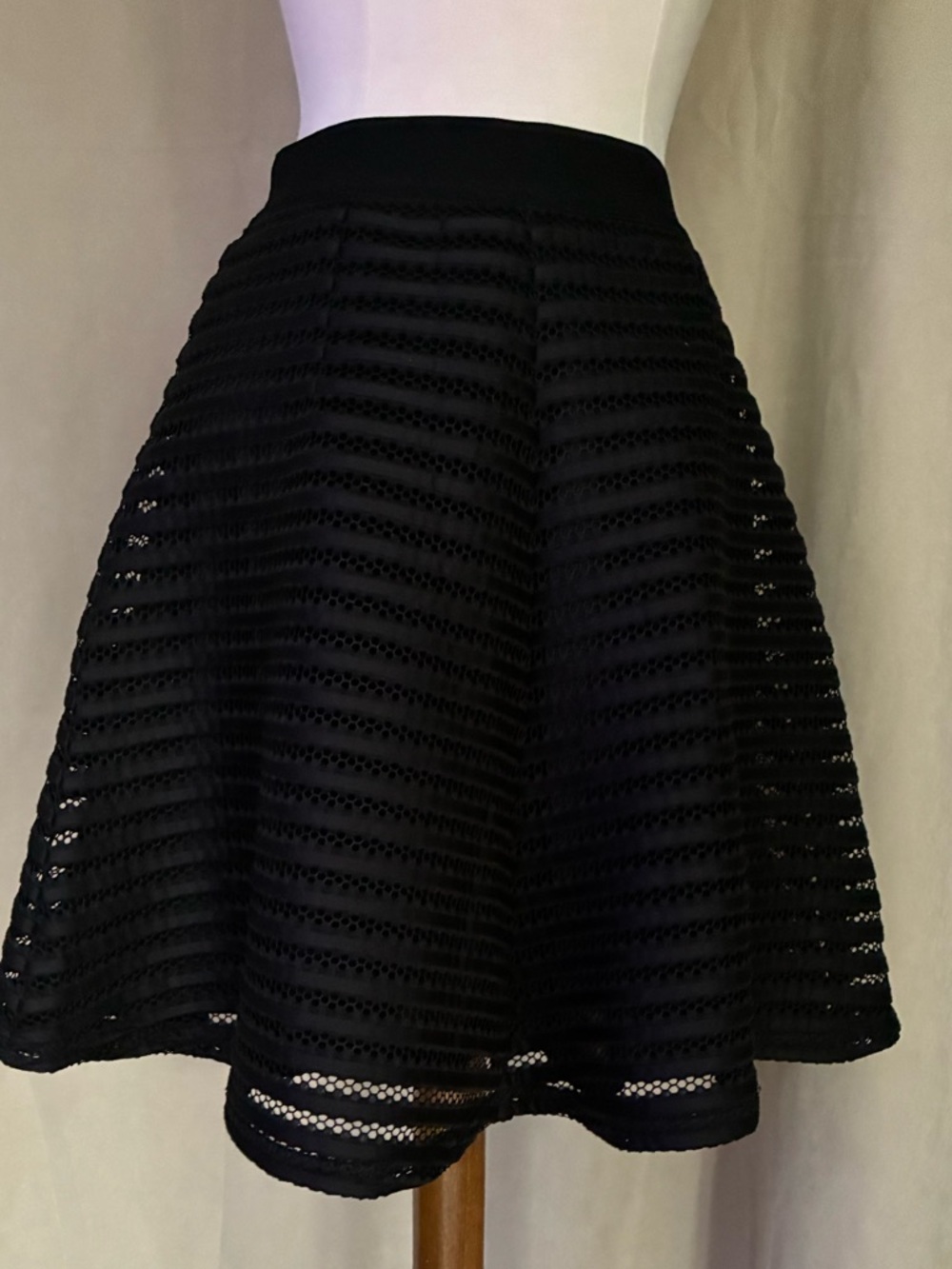 H&M Black Crochet Circle Skater Skirt